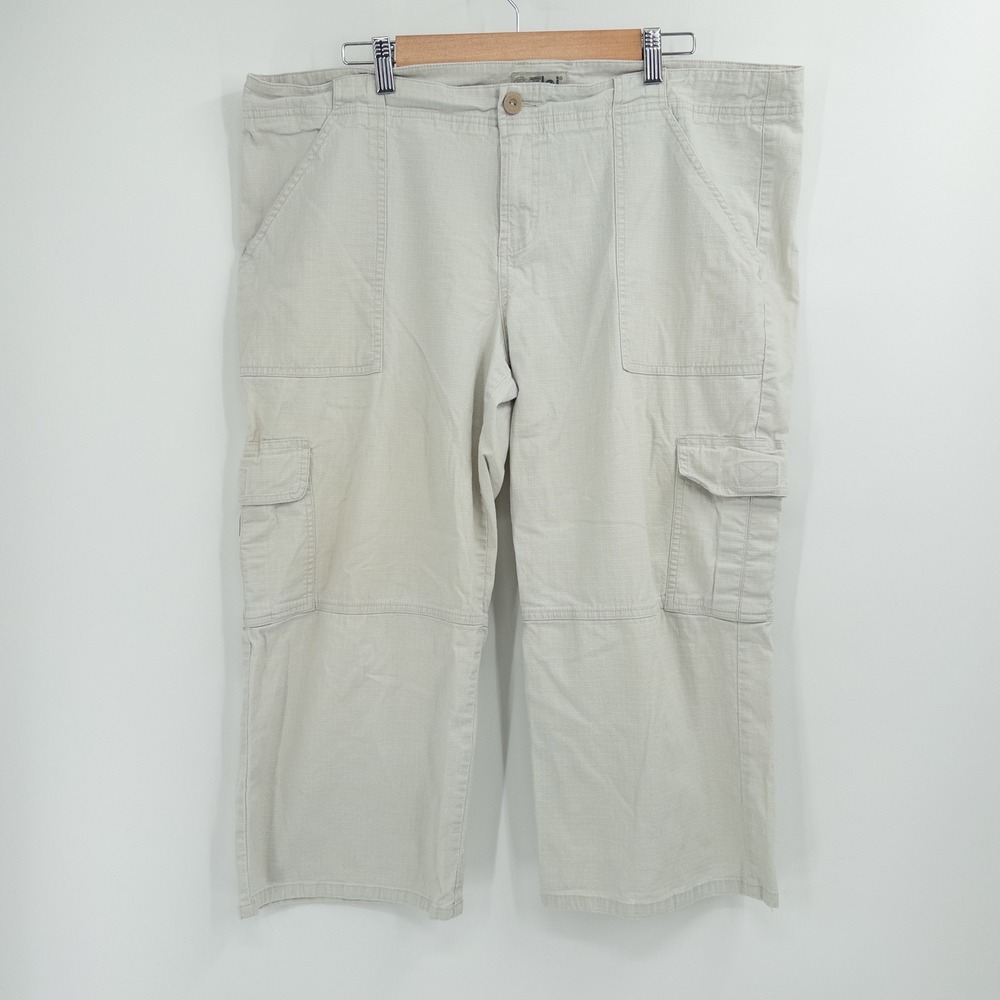 LEI Ripstop Cargo Capri Pants Womens 20 Khaki Y2K Utility Gorpcore Vintage 2000s